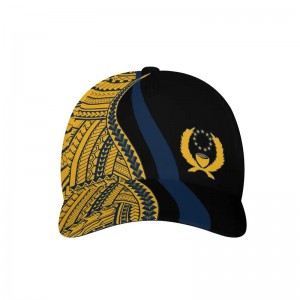 UUSI MICRONESIA Pohnpei Flag Printed Baseball Cap Polynesian tatuointi Sports -korkit Asennettu säädettävä hengittävä unisex -ulkosat